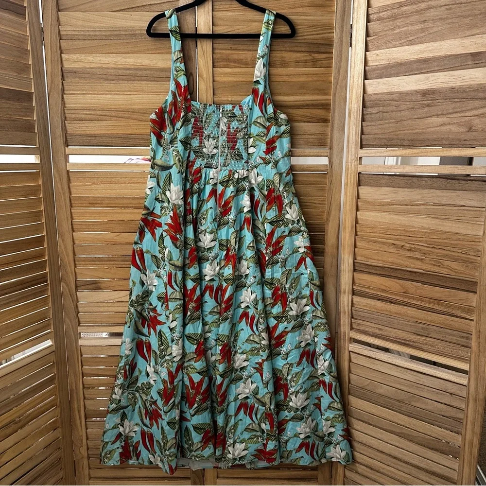 Show Me Your MuMu Teal Spicy Pepper Prim Midi Sundress size XXL - Picture 6 of 8
